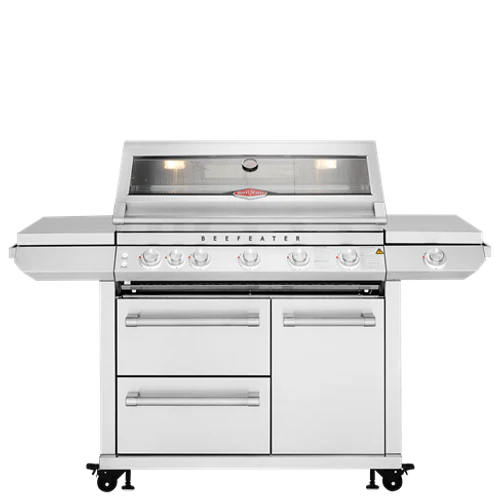 BEEFEATER 7000 PREMIUM 5 BURNER BBQ,SIDE BURNER & TROLLEY BMF7655SA